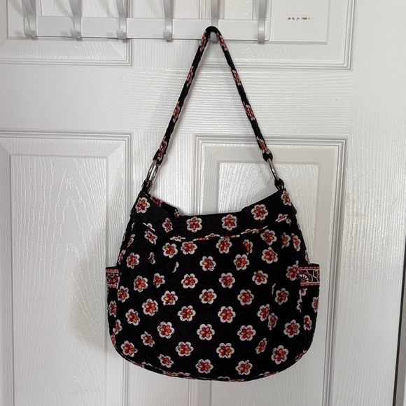 Vera Bradley Black and Red Floral Shoulder Bag - Picture 3 of 6